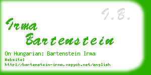 irma bartenstein business card